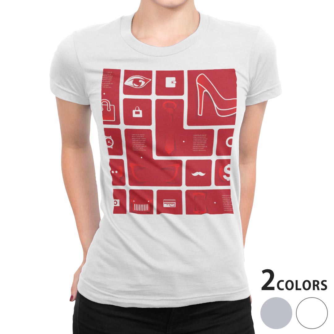 tシャツ レディース 半袖 白地 デザイン M L 白 ホワイト グレー Tシャツ ティーシャツ T shirt 006929 その他 眼鏡　ネクタイ　アイコン(4.0)
