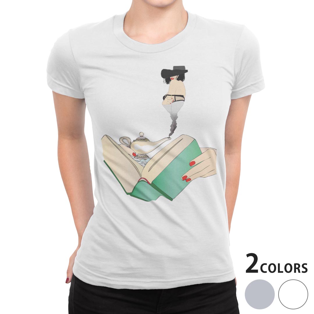 tシャツ レディース 半袖 白地 デザイン M L 白 ホワイト グレー Tシャツ ティーシ...