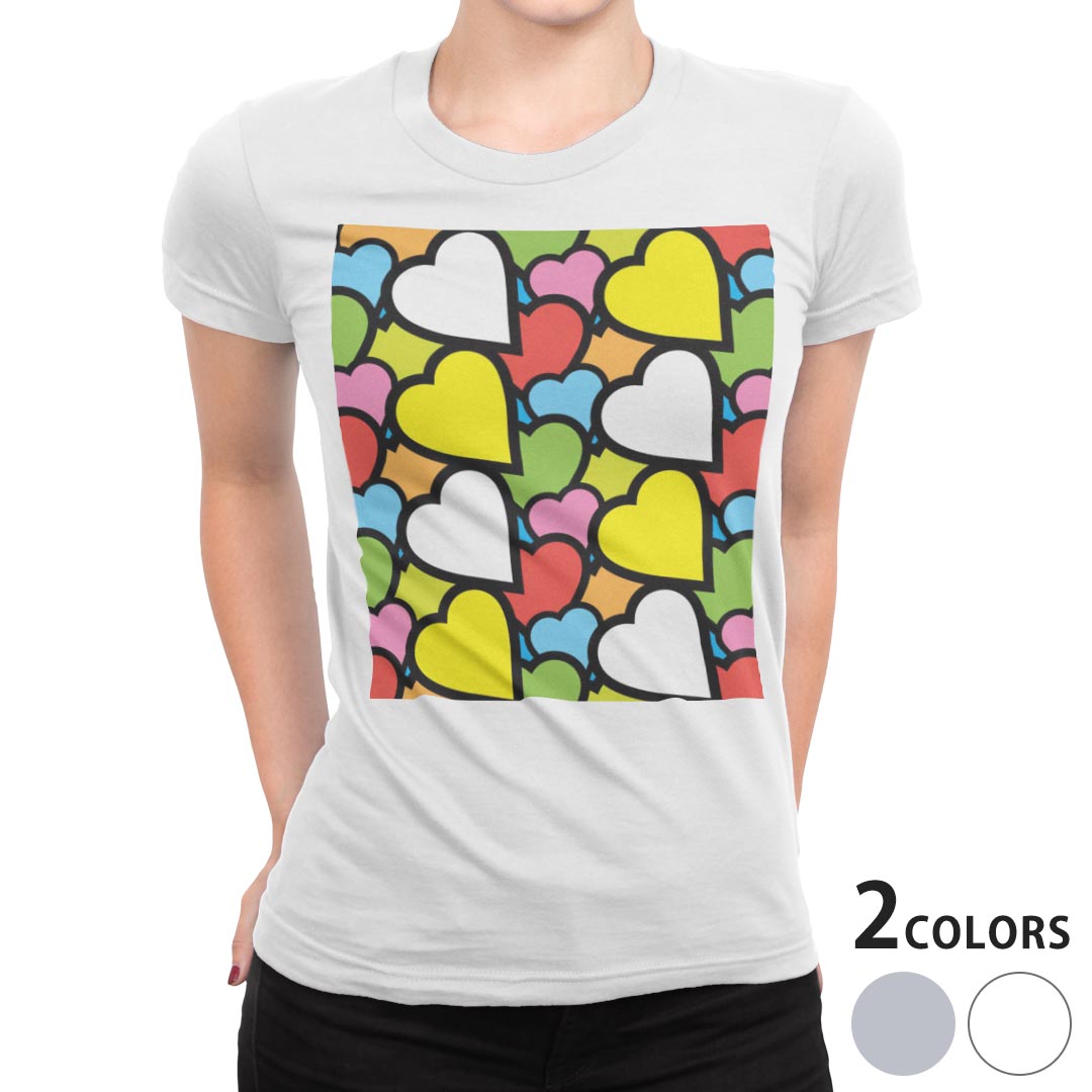 tシャツ レディース 半袖 白地 デザイン M L 白 ホワ