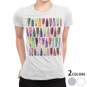 tシャツ レディース 半袖 白地 デザイン M L 白 ホワイト グレー Tシャツ ティーシャツ T shirt 007320 その他 口紅 カラフル 模様 イラスト