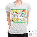 tシャツ レディース 半袖 白地 デザイン M L 白 ホワイト グレー Tシャツ ティーシャツ T shirt 007653 アニマル クール 猫 ネズミ イラスト キャラクター