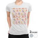 tシャツ レディース 半袖 白地 デザイン M L 白 ホワイト グレー Tシャツ ティーシャツ T shirt 007709 アニマル うさぎ たまご ピンク 模様