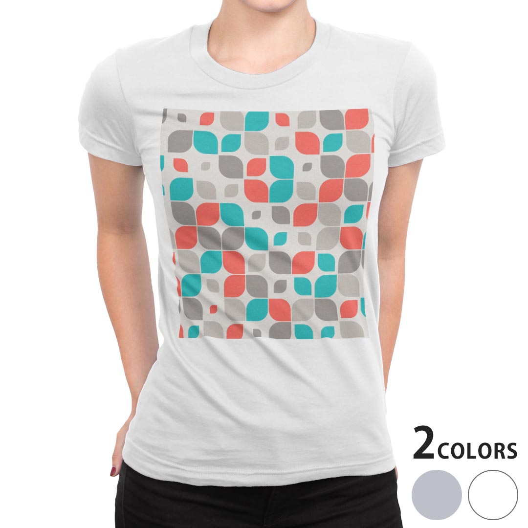 tシャツ レディース 半袖 白地 デザイン M L 白 ホワイト グレー Tシャツ ティーシ...
