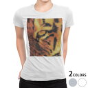 tシャツ レディース 半袖 白地 デザイン M L 白 ホワイト グレー Tシャツ ティーシャツ T shirt 007880 アニマル ドット イエロー 黄色 オレンジ 模様(4)