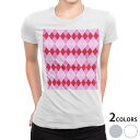 tシャツ レディース 半袖 白地 デザイン M L 白 ホワイト グレー Tシャツ ティーシャツ T shirt 008114 チェック・ボーダー チェック ピ...