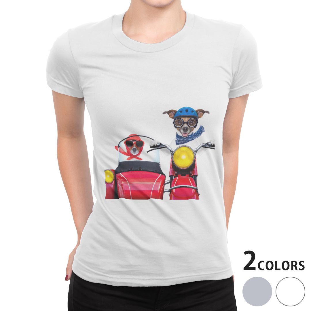 tシャツ レディース 半袖 白地 デザイン M L 白 ホワイト グレー Tシャツ ティーシャツ T shirt 008126..