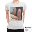 tシャツ レディース 半袖 白地 デザイン S M L XL Tシャツ ティーシャツ T shirt 008128 ユニーク 写真　指輪　人物　顔