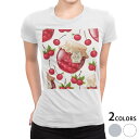 tシャツ レディース 半袖 白地 デザイン M L 白 ホワイト グレー Tシャツ ティーシャツ T shirt 008320 ラブリー イラスト さくらんぼ チェリー 赤 レッド
