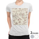tシャツ レディース 半袖 白地 デザイン M L 白 ホワイト グレー Tシャツ ティーシャツ T shirt 008399 ユニーク イラスト 紅茶 お菓子 模様