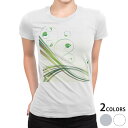 tシャツ レディース 半袖 白地 デザイン M L 白 ホワイト グレー Tシャツ ティーシャツ T shirt 008756 フラワー 緑 グリーン 植物(4)