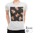 tシャツ レディース 半袖 白地 デザイン M L 白 ホワイト グレー Tシャツ ティーシャツ T shirt 008770 アニマル チェック 熊 テディベア