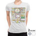 tシャツ レディース 半袖 白地 デザイン M L 白 ホワイト グレー Tシャツ ティーシャツ T shirt 009163 カラフル 動物 キャラクター