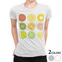 tシャツ レディース 半袖 白地 デザイン M L 白 ホワイト グレー Tシャツ ティーシャツ T shirt 009184 カラフル 果物 イラスト(4)