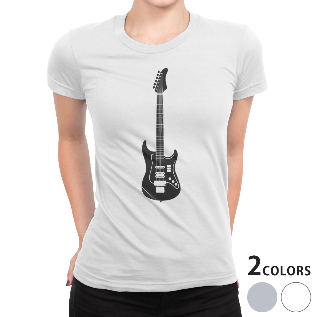 tシャツ レディース 半袖 白地 デザイン S M L XL Tシャツ ティーシャツ T shirt 009200 ギター　音楽　ミュージック