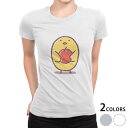 tシャツ レディース 半袖 白地 デザイン M L 白 ホワイト グレー Tシャツ ティーシャツ T shirt 009556 鳥 ひよこ キャラクター