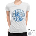 tシャツ レディース 半袖 白地 デザイン M L 白 ホワイト グレー Tシャツ ティーシャツ T shirt 009742 外国 英語 青(4)