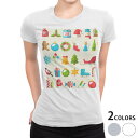 tシャツ レディース 半袖 白地 デザイン M L 白 ホワイト グレー Tシャツ ティーシャツ T shirt 009964 クリスマス サンタ 雪だるま