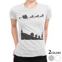 tシャツ レディース 半袖 白地 デザイン M L 白 ホワイト グレー Tシャツ ティーシャツ T shirt 010015 クリスマス サンタ 白 黒