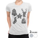 tシャツ レディース 半袖 白地 デザイン M L 白 ホワイト グレー Tシャツ ティーシャツ T shirt 010016 クリスマス ツリー 英語