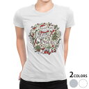 tシャツ レディース 半袖 白地 デザイン M L 白 ホワイト グレー Tシャツ ティーシャツ T shirt 010070 クリスマス サンタ 英語