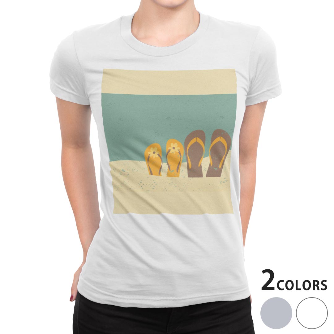 tシャツ レディース 半袖 白地 デザイン M L 白 ホワイト グレー Tシャツ ティーシャツ T shirt 010425 おしゃれ ファッション サンダル