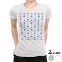 tシャツ レディース 半袖 白地 デザイン S M L XL Tシャツ ティーシャツ T shirt 010537 海　碇マーク　青