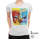 tシャツ レディース 半袖 白地 デザイン M L 白 ホワイト グレー Tシャツ ティーシャツ T shirt 010807 キャラクター 赤 緑