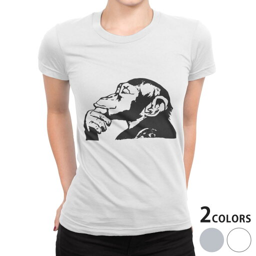 tシャツ レディース 半袖 白地 デザイン M L 白 ホワイト グレー Tシャツ ティーシャツ T shirt 011002 猿 動物 白 黒 tシャツ レディース 半袖 白地 デザイン M L 白 ホワイト グレー Tシャツ ティーシャツ T shirt 011002 猿 動物 白 黒