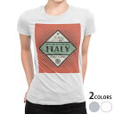 tシャツ レディース 半袖 白地 デザイン S M L XL Tシャツ ティーシャツ T shirt 011200 イタリア　英語　飛行機