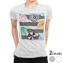 tシャツ レディース 半袖 白地 デザイン M L 白 ホワイト グレー Tシャツ ティーシャツ T shirt 011253 傘 おしゃれ ボーダー
