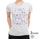 tシャツ レディース 半袖 白地 デザイン M L 白 ホワイト グレー Tシャツ ティーシャツ T shirt 011413 おしゃれ ファッション マカロン