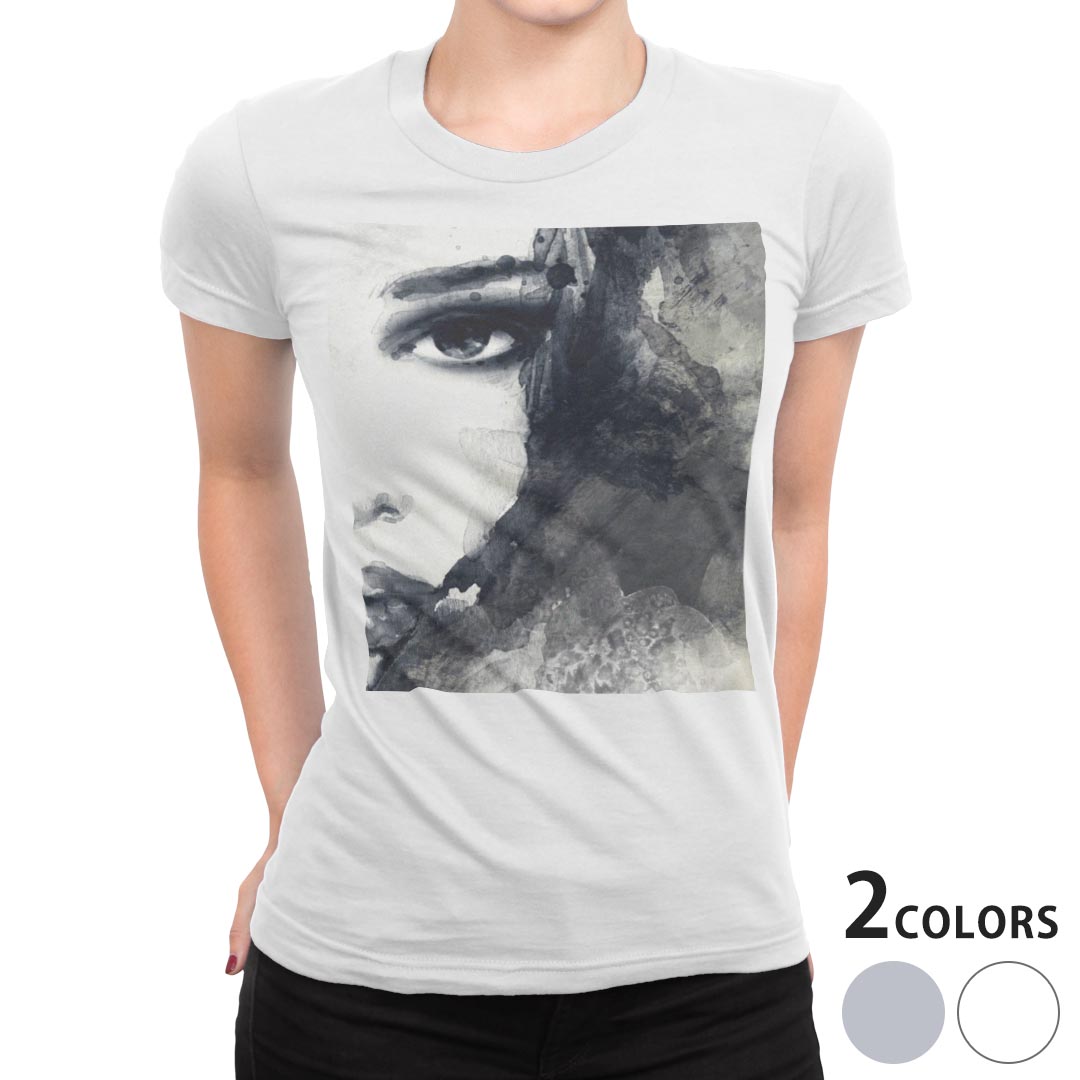 tシャツ レディース 半袖 白地 デザイン M L 白 ホワイト グレー Tシャツ ティーシ...