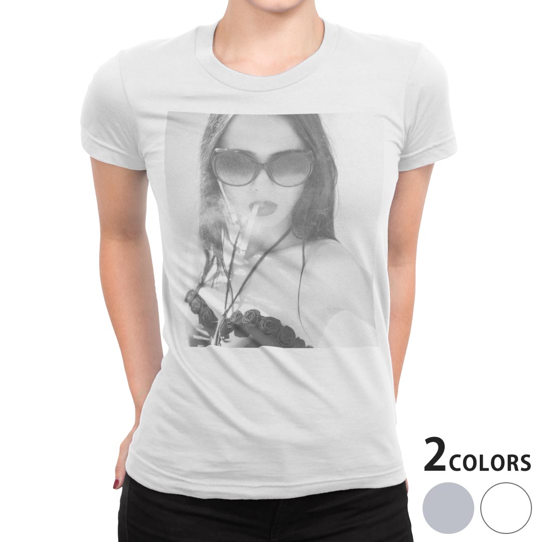 tシャツ レディース 半袖 白地 デザイン M L 白 ホワイト グレー Tシャツ ティーシャツ T shirt 011547 おしゃれ　女性
