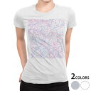 tシャツ レディース 半袖 白地 デザイン M L 白 ホワイト グレー Tシャツ ティーシャツ T shirt 012812 ペイント 柄 絵の具(4)