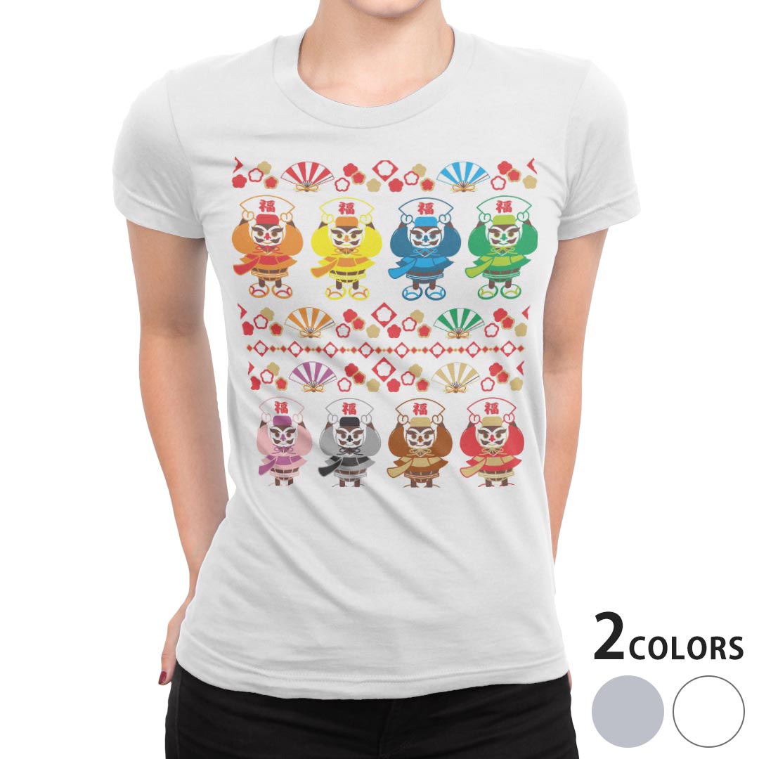 tシャツ レディース 半袖 白地 デザイン M L 白 ホワイト グレー Tシャツ ティーシ...
