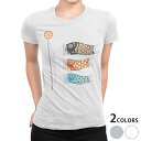 tシャツ レディース 半袖 白地 デザイン M L 白 ホワイト グレー Tシャツ ティーシャツ T shirt 012888 こいのぼり 節句 こどもの日