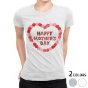 tシャツ レディース 半袖 白地 デザイン M L 白 ホワイト グレー Tシャツ ティーシャツ T shirt 012949 母の日 カーネーション 花