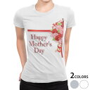 tシャツ レディース 半袖 白地 デザイン M L 白 ホワイト グレー Tシャツ ティーシャツ T shirt 012965 母の日 カーネーション 花