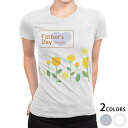 tシャツ レディース 半袖 白地 デザイン M L 白 ホワイト グレー Tシャツ ティーシャツ T shirt 012972 父の日 花 黄色(4)