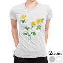 tシャツ レディース 半袖 白地 デザイン M L 白 ホワイト グレー Tシャツ ティーシャツ T shirt 012974 父の日 花 黄色(4)