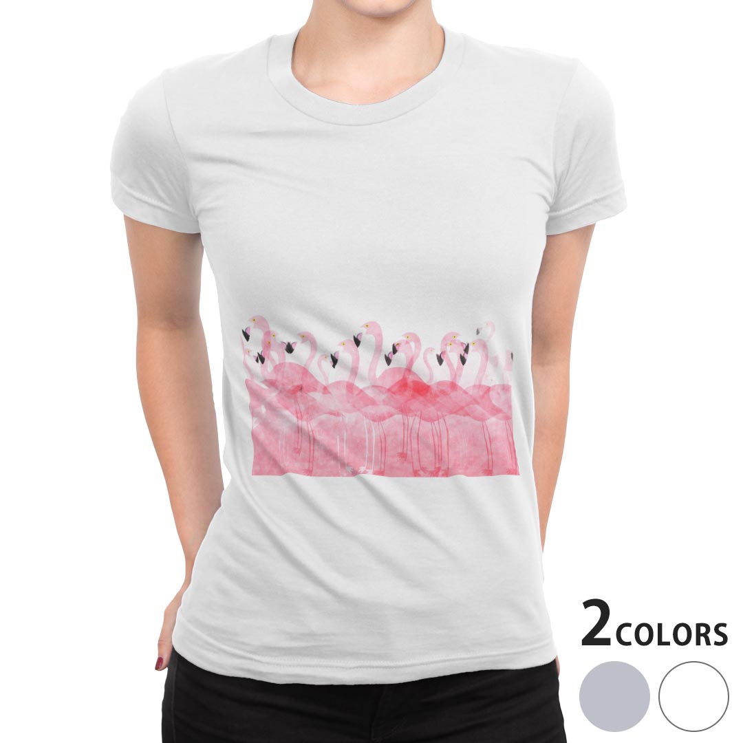 tシャツ レディース 半袖 白地 デザイン M L 白 ホワイト グレー Tシャツ ティーシ...