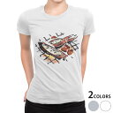 tシャツ レディース 半袖 白地 デザイン M L 白 ホワイト グレー Tシャツ ティーシャツ T shirt 013297 食べ物 絵 かに