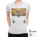 tシャツ レディース 半袖 白地 デザイン M L 白 ホワイト グレー Tシャツ ティーシャツ T shirt 013558 お正月 門松 七福神(4)