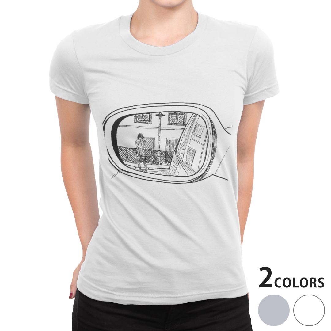 tシャツ レディース 半袖 白地 デザイン M L 白 ホワイト グレー Tシャツ ティーシャツ T shirt 013599..