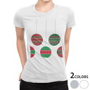 tシャツ レディース 半袖 白地 デザイン S M L XL Tシャツ ティーシャツ T shirt 013698 クリスマス　赤　緑