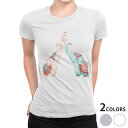 tシャツ レディース 半袖 白地 デザイン M L 白 ホワイト グレー Tシャツ ティーシャツ T shirt 014082 ゾウ 動物 アニマル(4)