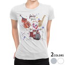tシャツ レディース 半袖 白地 デザイン M L 白 ホワイト グレー Tシャツ ティーシャツ T shirt 014813 ジャズ 音楽 楽器(4)