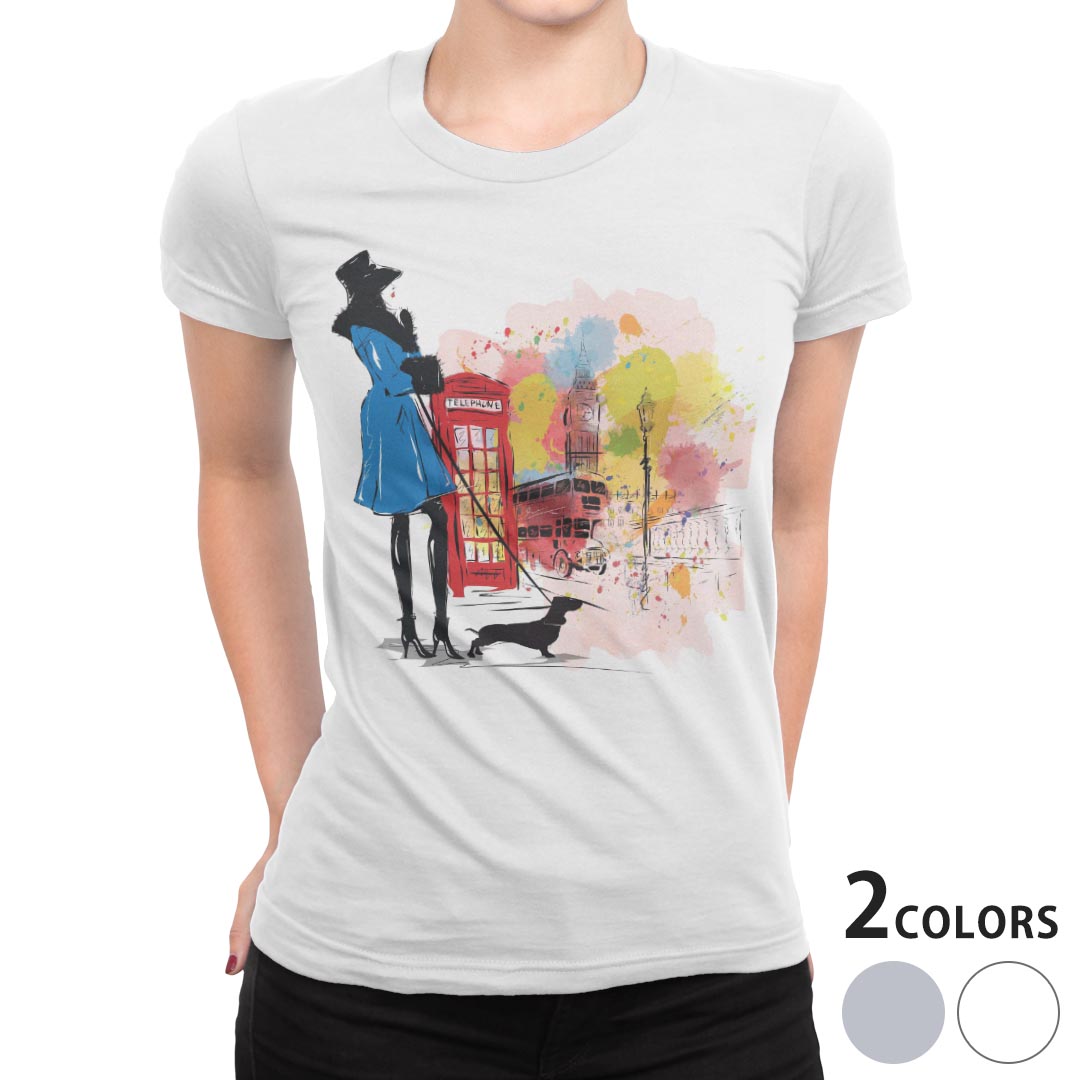 tシャツ レディース 半袖 白地 デザイン M L 白 ホワイト グレー Tシャツ ティーシ...