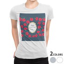 tシャツ レディース 半袖 白地 デザイン M L 白 ホワイト グレー Tシャツ ティーシャツ T shirt 015264 母の日 バラ 花 母 カーネーシ...