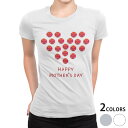 tシャツ レディース 半袖 白地 デザイン M L 白 ホワイト グレー Tシャツ ティーシャツ T shirt 015280 母の日 バラ 花 母 カーネーシ...